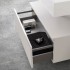 Mobile bagno 80 cm grigio perla lavabo sospeso e specchio LED Iside