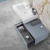 Cassettone sospeso bagno 80 cm blu pastello opaco  Iside