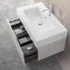Mobile sospeso 80 cm grigio perla lavabo in resina e specchio LED Iside