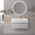Mobile sospeso 80 cm grigio perla lavabo in resina e specchio LED Iside