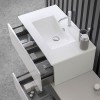 Mobile sospeso 80 cm grigio perla con lavabo incasso e specchio Iside