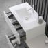 Mobile sospeso 80 cm grigio perla con lavabo incasso e specchio Iside