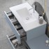Mobile sospeso 80 cm blu pastello con lavabo incasso e specchio Iside 