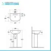 Sanitari tradizionali scarico a terra per bagno completo e lavabo con colonna Clara