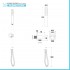Kit doccia incasso cromato completo di soffione 25 cm inox e kit doccetta Recta