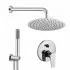 Set doccia tondo Prima braccio 40 cm + soffione 20 cm + Miscelatore e kit doccia