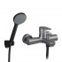 Miscelatore vasca nichel nero satinato con duplex e kit doccia serie  Lizzy