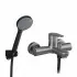 Miscelatore vasca nichel nero satinato con duplex e kit doccia serie  Lizzy