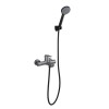 Miscelatore vasca nichel nero satinato con duplex e kit doccia serie  Lizzy