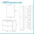 Mobile bagno sospeso 80 bianco con colonna pensile 150  Martha