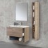 Mobile bagno sospeso 80 rovere tropea con pensile 150 lavabo e specchio  Martha