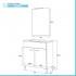 Mobile bagno a terra 80 rovere tropea con lavabo e specchio LED  Martha