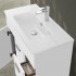 Mobiletto bagno da terra 80 bianco con lavabo e specchio LED  Martha
