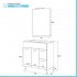 Mobile bagno a terra 80 rovere tropea con top e specchiera LED  Martha