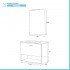 Mobile bagno sospeso 80 bianco con lavabo e specchio LED  Martha
