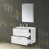Mobiletto bagno sospeso 80 bianco con top e specchio LED  Martha