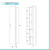 Pensile bagno sospeso150 H bianco con maniglia cromata  Martha