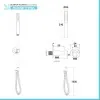 Set doccia nero opaco completo di soffione tondo 20 cm, kit doccetta e miscelatore