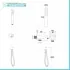 Set doccia nero opaco completo di soffione tondo 20 cm, kit doccetta e miscelatore