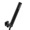 Set doccia nero opaco completo di soffione tondo 20 cm, kit doccetta e miscelatore