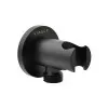 Set doccia nero opaco completo di soffione tondo 20 cm, kit doccetta e miscelatore