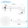 Set doccia a incasso in ottone cromato con braccio e soffione in ABS  Fast