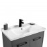Mobile bagno sospeso 80 cm grigio effetto legno con armadietto a specchio Sofia