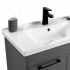 Mobile bagno sospeso 80 cm grigio effetto legno con armadietto a specchio Sofia
