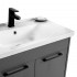 Mobile bagno sospeso 80 cm grigio effetto legno con armadietto a specchio Sofia