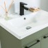 Mobile bagno sospeso 80 cm verde effetto legno con armadietto a specchio Sofia