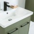 Mobile bagno sospeso 80 cm verde effetto legno con armadietto a specchio Sofia