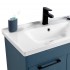 Mobile bagno sospeso 80 cm blu effetto legno con armadietto a specchio Sofia