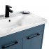 Mobile bagno sospeso 80 cm blu effetto legno con armadietto a specchio Sofia