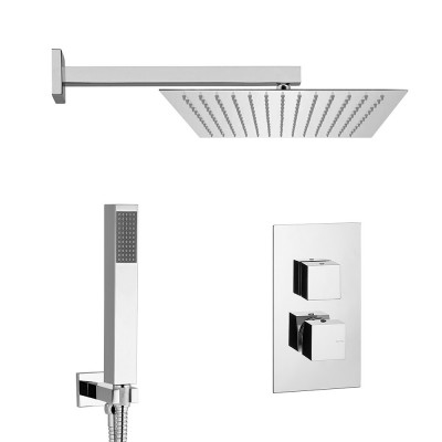 Set doccia incasso completo con soffione quadrato 25 e kit doccia  Torre