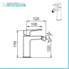 Miscelatore bidet in ottone cromo con leva monocomando  Cristallo