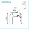 Miscelatore bidet in ottone cromo con leva monocomando  Cristallo