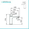 Miscelatore lavabo in ottone cromo con leva monocomando  Cristallo