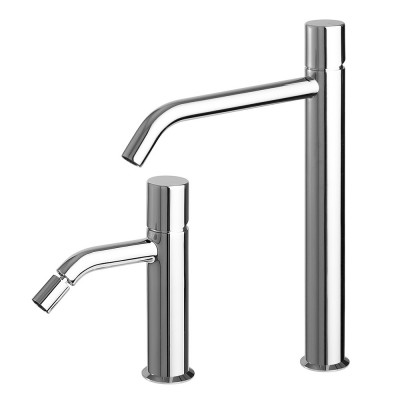 Set miscelatori lavabo alto e bidet senza leva cromato  Gemma 