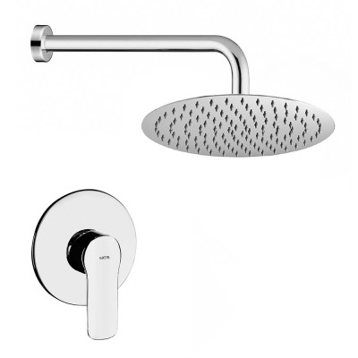 Kit doccia incasso con soffione 20 tondo slim in acciaio  Punta+
