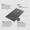 Piatto doccia resina 80x160 antracite pietra filo pavimento ultra slim  Loren