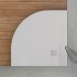 Piatto doccia resina 80x80 semicircolare bianco pietra riducibile  Loren