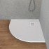 Piatto doccia resina 80x80 semicircolare bianco pietra riducibile  Loren