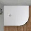 Piatto doccia resina 80x100 semicircolare sinistro bianco pietra filo pavimento  Loren
