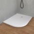 Piatto doccia resina 80x100 semicircolare destro bianco pietra riducibile   Loren