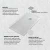 Piatto doccia resina 80x100 semicircolare destro bianco pietra riducibile   Loren
