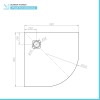 Piatto doccia 90x90 semicircolare resina bianco pietra filo pavimento  Loren