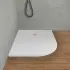 Piatto doccia resina 70x90 semicircolare destro bianco pietra riducibile  Loren