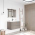 Mobile bagno sospeso 80 fango con lavabo in ceramica e specchio a filo LED  Victoria 