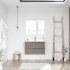 Mobile bagno sospeso 80 fango con lavabo in ceramica e specchio a filo LED  Victoria 