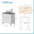 Mobile bagno da terra 80 legno bianco con lavabo e specchio  Lucy